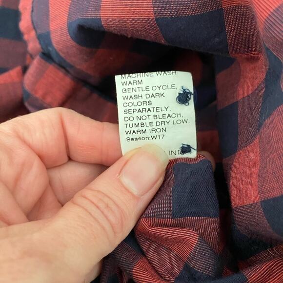 Parx Slim Red/Blue Plaid Checkered Long Sleeve Button Down Shirt Size 39CM, SM - Picture 6 of 8